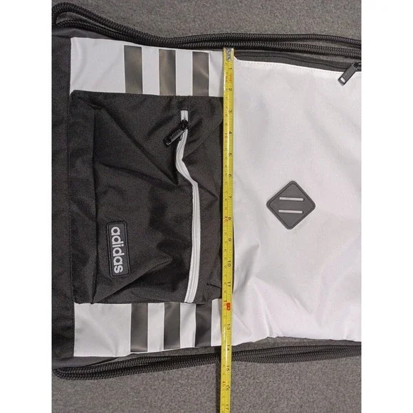 Adidas "Sack Pack" White Black - 18 X 14  Media Safe Lined Pocket New - Picture 3 of 9